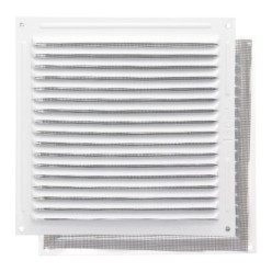 Rejilla Ventilación Aluminio Con Mosquitera Atornillable 200 x 200 mm, Color Blanco