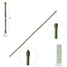 Tutor Varilla Bambú Plastificado Ø  8  - 10 mm, x  60 cm, (Paquete 10 Unidades)