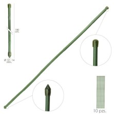 Tutor Varilla Bambú Plastificado Ø 12  - 14 mm, x   180 cm, (Paquete 10 Unidades)