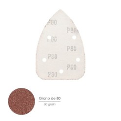 Lija Recambio Velcro Delta  140x100 mm, Con Agujeros Grano  80 (10 Piezas)