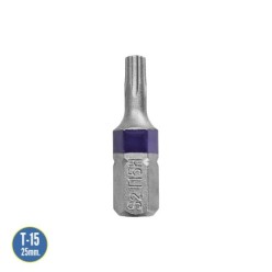 Puntas Destornillador Torx 15 Inviolable (2 Piezas), Acero S2 al Cromo Vanadio, Puntas Hexagonales, Destorpuntas,