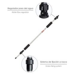 Mango Metalico Aluminio Para Cepillo Lavacoches, Medida de 100 a 150 cm ,