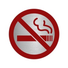 Placa Adhesiva "No Fumar" Acero Inoxidable Ø 7 cm,