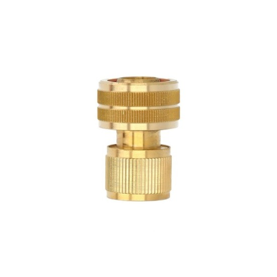 Conector Manguera Con Función STOP Fabricado en Laton  3/4" Hembra, Adaptador Grifo, Conector Grifo A Conector Rapido al por May