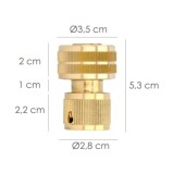 Conector Manguera Con Función STOP Fabricado en Laton  3/4" Hembra, Adaptador Grifo, Conector Grifo A Conector Rapido al por May