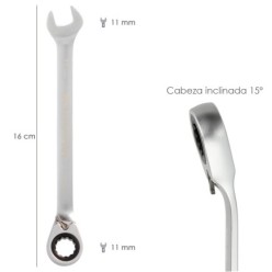 Llave Combinada Con Carraca 11 mm, DIN 3113