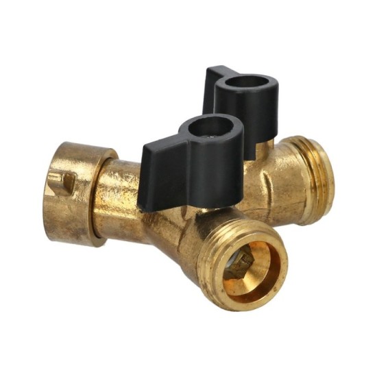 Adaptador Manguera Laton 2 Tomas Macho 3/4", Duplicador Grifo, Adaptador 2 Vias, Entrada 3/4" Hembra al por Mayor | Almacén de F