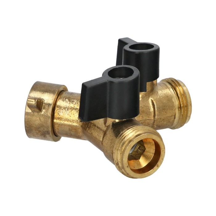 Adaptador Manguera Laton 2 Tomas Macho 3/4", Duplicador Grifo, Adaptador 2 Vias, Entrada 3/4" Hembra al por Mayor | Almacén de F