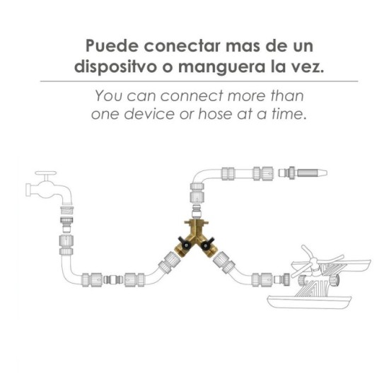 Adaptador Manguera Laton 2 Tomas Macho 3/4", Duplicador Grifo, Adaptador 2 Vias, Entrada 3/4" Hembra al por Mayor | Almacén de F