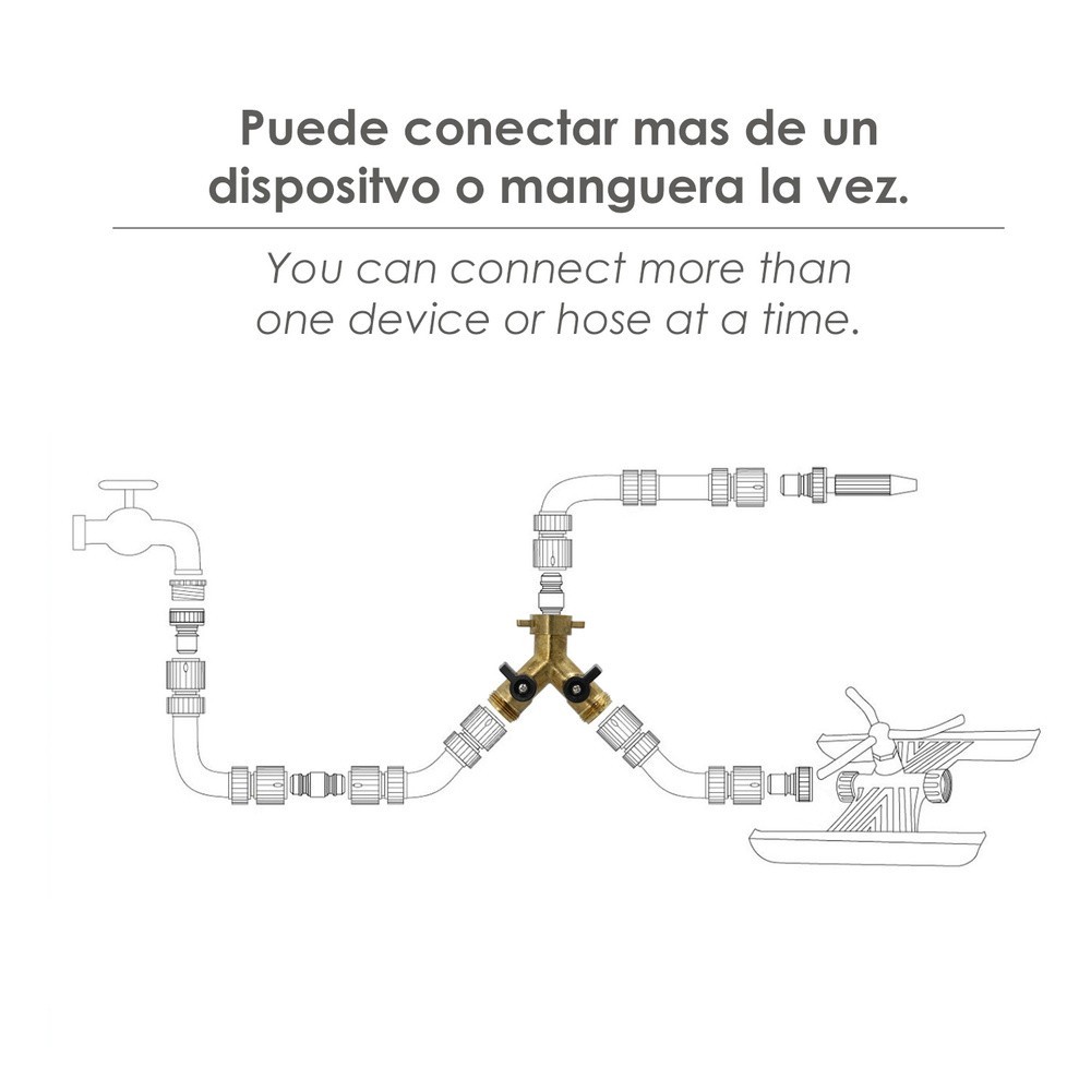 Adaptador Manguera Laton 2 Tomas Macho 3/4", Duplicador Grifo, Adaptador 2 Vias, Entrada 3/4" Hembra al por Mayor | Almacén de F