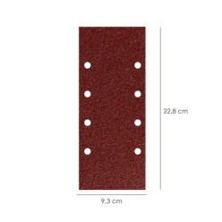 Lija Recambio Con Velcro 93x228 mm, con Agujeros Grano  120 (10 Piezas)