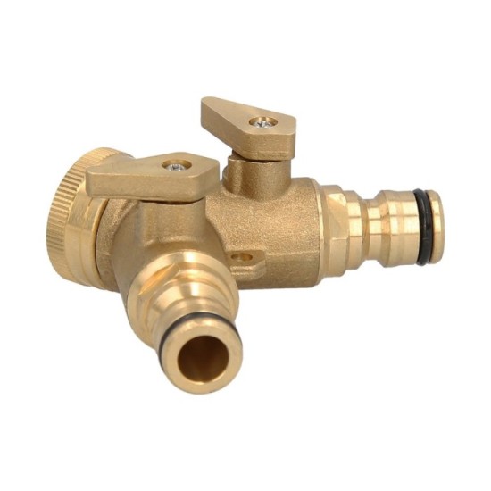 Adaptador Manguera Laton 2 tomas para Grifo 3/4" al por Mayor | Almacén de Ferretería