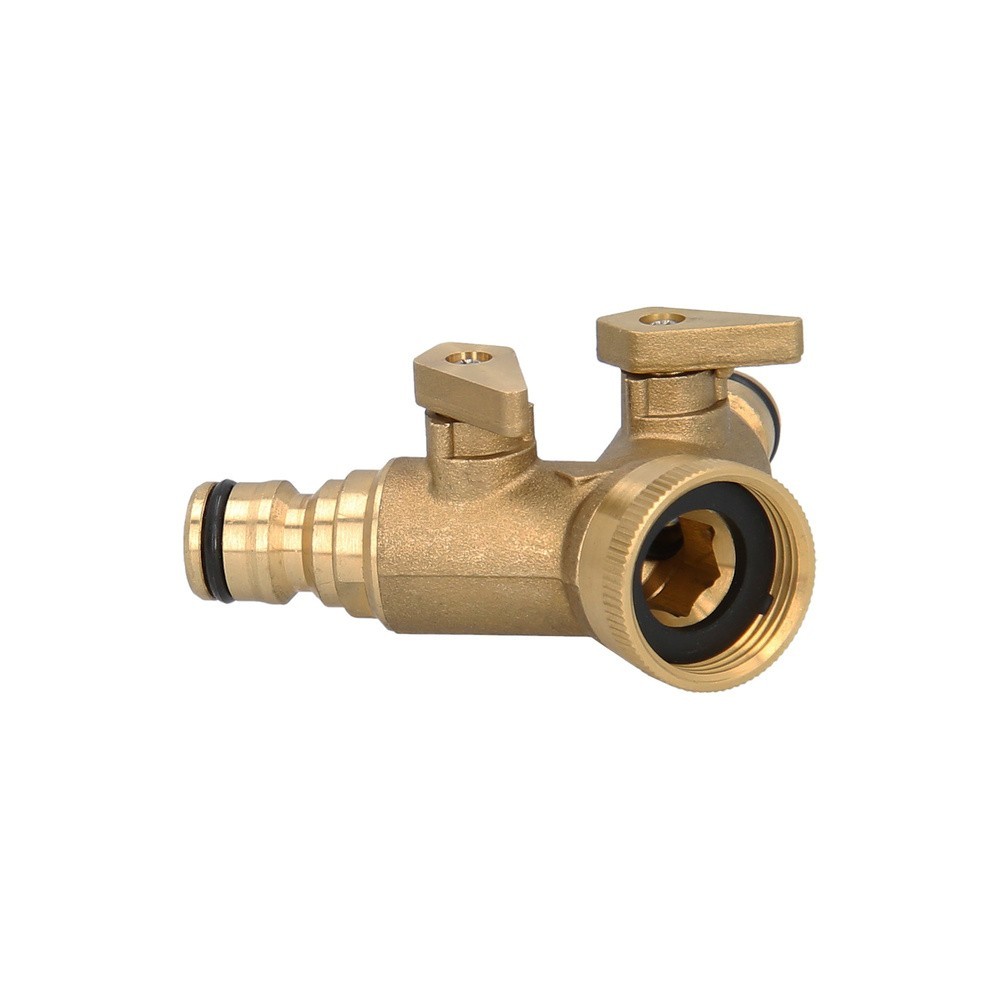 Adaptador Manguera Laton 2 tomas para Grifo 3/4" al por Mayor | Almacén de Ferretería