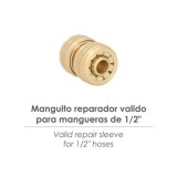Reparador Laton Para Mangueras 1/2", Blister 1 pieza al por Mayor | Almacén de Ferretería