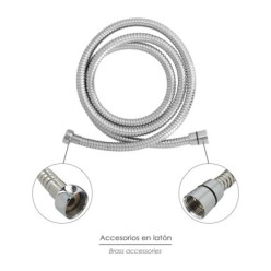 Flexo / Manguera Ducha Extensible Acero Inoxidable 1,7 a 2 Metros Accesorios de Latón, Flexible, Resistente a Torceduras,