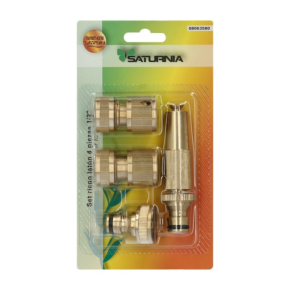 Set Riego 4 piezas Para Mangueras 1/2" Fabricado en laton, al por Mayor | Almacén de Ferretería