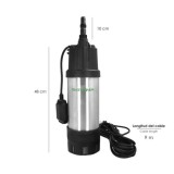 Bomba Aguas Limpias Sumergible Multietapa 1000 W, 5,200 lts/hora, Profundidad 7 Mts, Elevación 35 mts, Presion Max: 3,5 Bares al