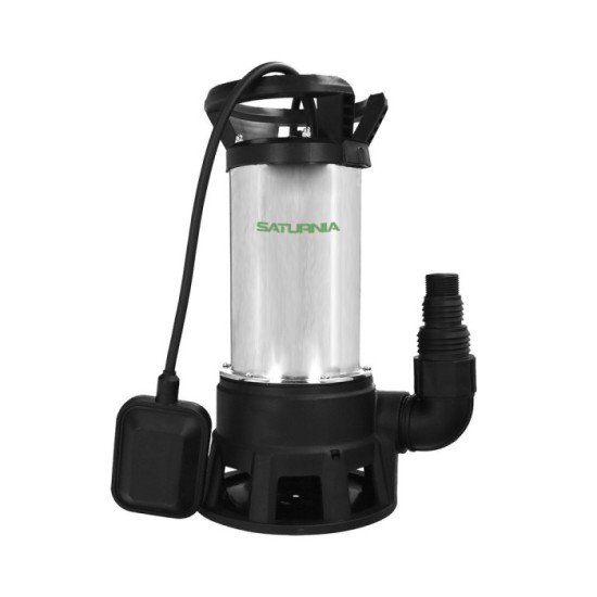 Bomba Aguas Sucias Sumergible Inoxidable 1,300 W, 25,000 lts/hora, Profundidad 7 Mts, Elevación 11 mts, Particulas max, Ø 38 mm,
