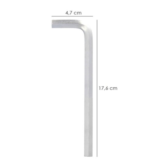 Llave Allen Larga Acero Cromo Vanadio Profesional 10,0 mm, Llave Hexagonal, Llave Allen Taller Mecanica, Llave Allen Bricolaje a