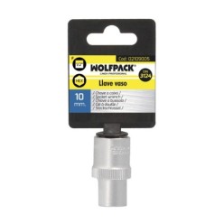 Llave Vaso 1/2" Hexagonal 10 mm, Perfil de 6 caras, Acero Cromo Vanadio, Aristas Redondas