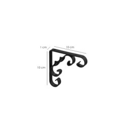 Palomilla Ornamental Reforzada Color Negro 100x100 cm, Palomilla Estante, Soporte Estanteria Escuadra Leja