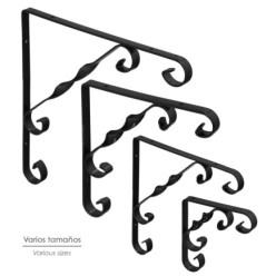 Palomilla Ornamental Reforzada Color Negro 100x100 cm, Palomilla Estante, Soporte Estanteria Escuadra Leja