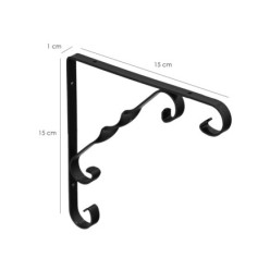 Palomilla Ornamental Reforzada Color Negro 150x150 cm, Palomilla Estante, Soporte Estanteria Escuadra Leja