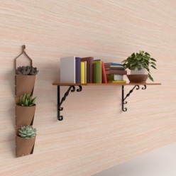 Palomilla Ornamental Reforzada Color Negro 150x150 cm, Palomilla Estante, Soporte Estanteria Escuadra Leja