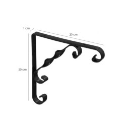 Palomilla Ornamental Reforzada Color Negro 200x200 cm, Palomilla Estante, Soporte Estanteria Escuadra Leja