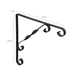 Palomilla Ornamental Reforzada Color Negro 250x250 cm, Palomilla Estante, Soporte Estanteria Escuadra Leja