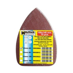 Lija Recambio Delta  140x100 mm, Sin Agujeros Grano 40 (10 Piezas)