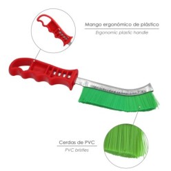 Cepillo Manual P,V,C, Mango De Plástico Rojo Multifuncional Resistente y Duradero