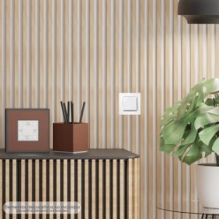 Interruptor Conmutador Cruzado (Mecanismo) Interruptor Pared, Bastidor Metalico, Interruptor Luz, Pulsador, Color Blanco