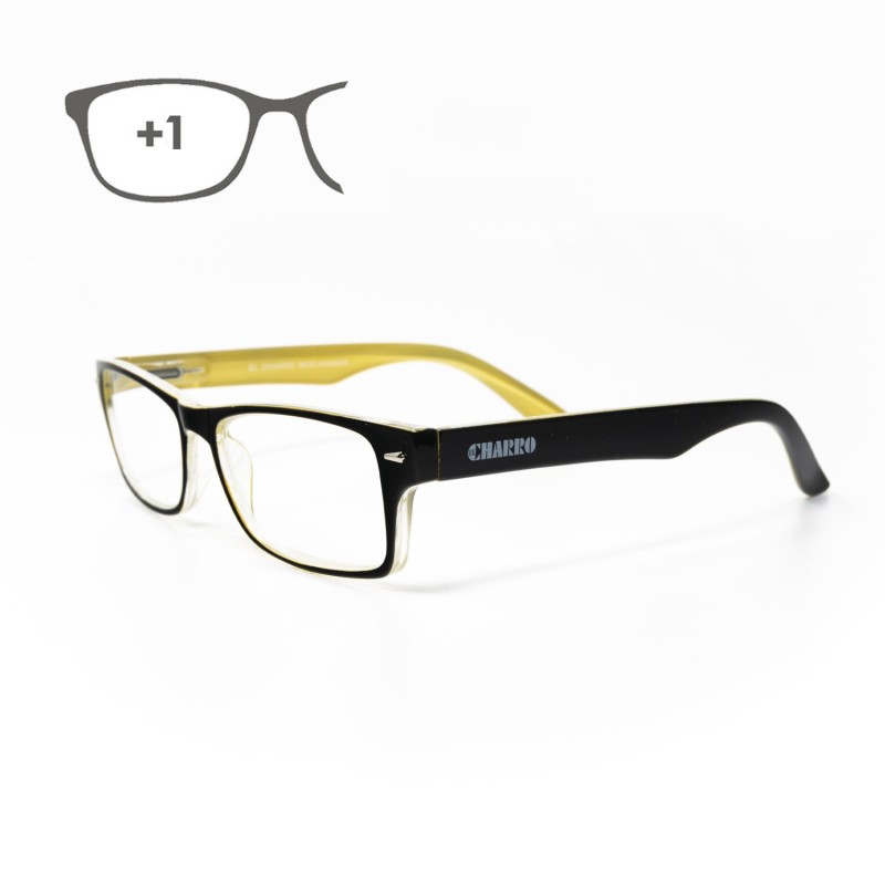 Gafas Lectura Kansas Negro / Amarillo, Aumento +1,0 Gafas De Vista, Gafas De Aumento, Gafas Visión Borrosa
