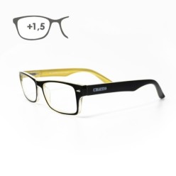Gafas Lectura Kansas Negro / Amarillo, Aumento +1,5 Gafas De Vista, Gafas De Aumento, Gafas Visión Borrosa