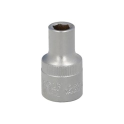 Llave Vaso 1/2" Hexagonal 8 mm, Perfil de 6 caras, Acero Cromo Vanadio, Aristas Redondas
