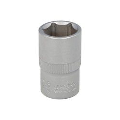 Llave Vaso 1/2" Hexagonal 16 mm, Perfil de 6 caras, Acero Cromo Vanadio, Aristas Redondas