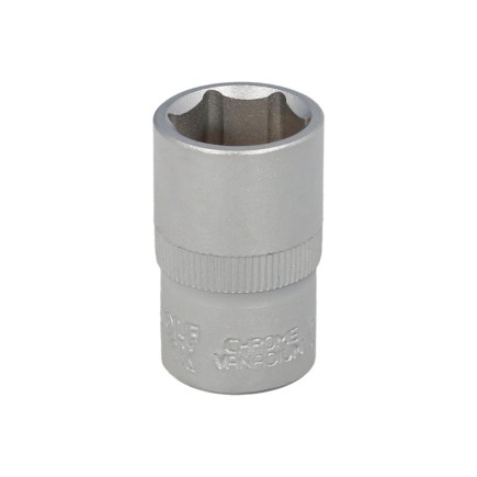 Llave Vaso 1/2" Hexagonal 16 mm, Perfil de 6 caras, Acero Cromo Vanadio, Aristas Redondas