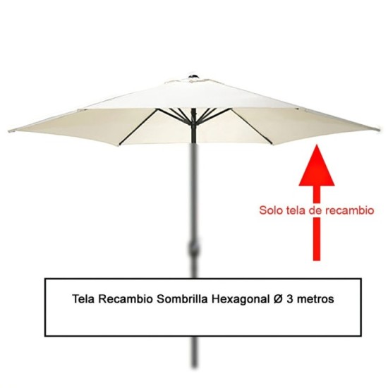 Tela Recambio Sombrilla Hexagonal Ø 3 metros (08091050) al por Mayor | Almacén de Ferretería
