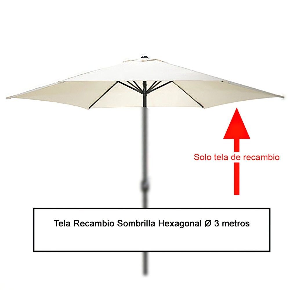 Tela Recambio Sombrilla Hexagonal Ø 3 metros (08091050) al por Mayor | Almacén de Ferretería