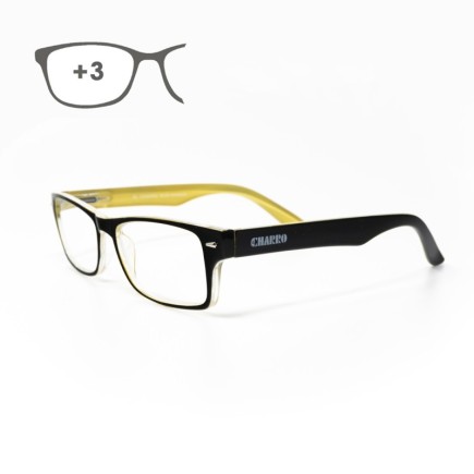 Gafas Lectura Kansas Negro / Amarillo, Aumento +3,0 Gafas De Vista, Gafas De Aumento, Gafas Visión Borrosa