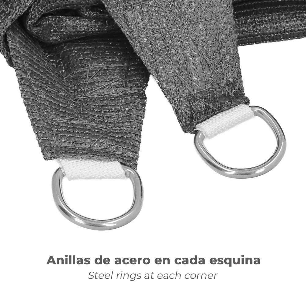 Toldo Vela Sombra Jardin Triangular 3,6x3,6x3,6 metros Gris al por Mayor | Almacén de Ferretería