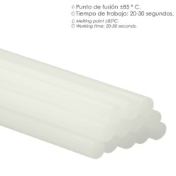 Barras De Pegamento Caliente Ø 7,2 mm, Blister 12 Unidades, Barras Silicona, Pegamento Pistola Termofusible, Silicona Pistola