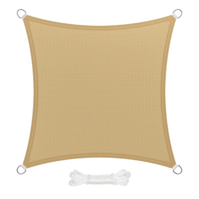 Toldo Vela Sombra Jardin Cuadrada 3,6x3,6 metros Beige al por Mayor | Almacén de Ferretería