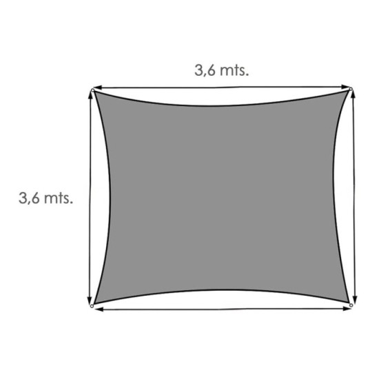 Toldo Vela Sombra Jardin Cuadrada 3,6x3,6 metros Beige al por Mayor | Almacén de Ferretería