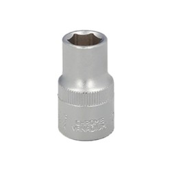 Llave Vaso 1/2" Hexagonal 13 mm, Perfil de 6 caras, Acero Cromo Vanadio, Aristas Redondas