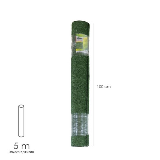 Cesped Artificial 7 mm, Rollo 1x5 metros, Césped Moqueta Para Interior y Exterior, Jardín, Terraza, Balcón, Uso Domestico al por