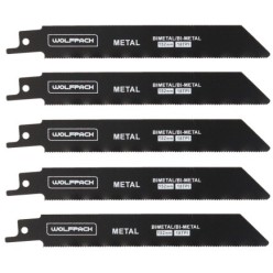 Hoja Sierra Sable Para Metales 152 mm, 18 Tpi, 5 Piezas, Sierra Hierro Aluminio, Cobre, Plastico