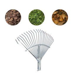 Rastrillo Metalico Para Jardin Ancho Regulable 31,5 A 43,5 cm, rastrillo Hojas, Cepillo Jardin, Escoba Metalica, Escoba Jardin