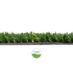 Cesped Artificial 7 mm, Rollo 1x10 mt, Césped Moqueta Para Interior y Exterior, Jardín, Terraza, Balcón, Uso Domestico
